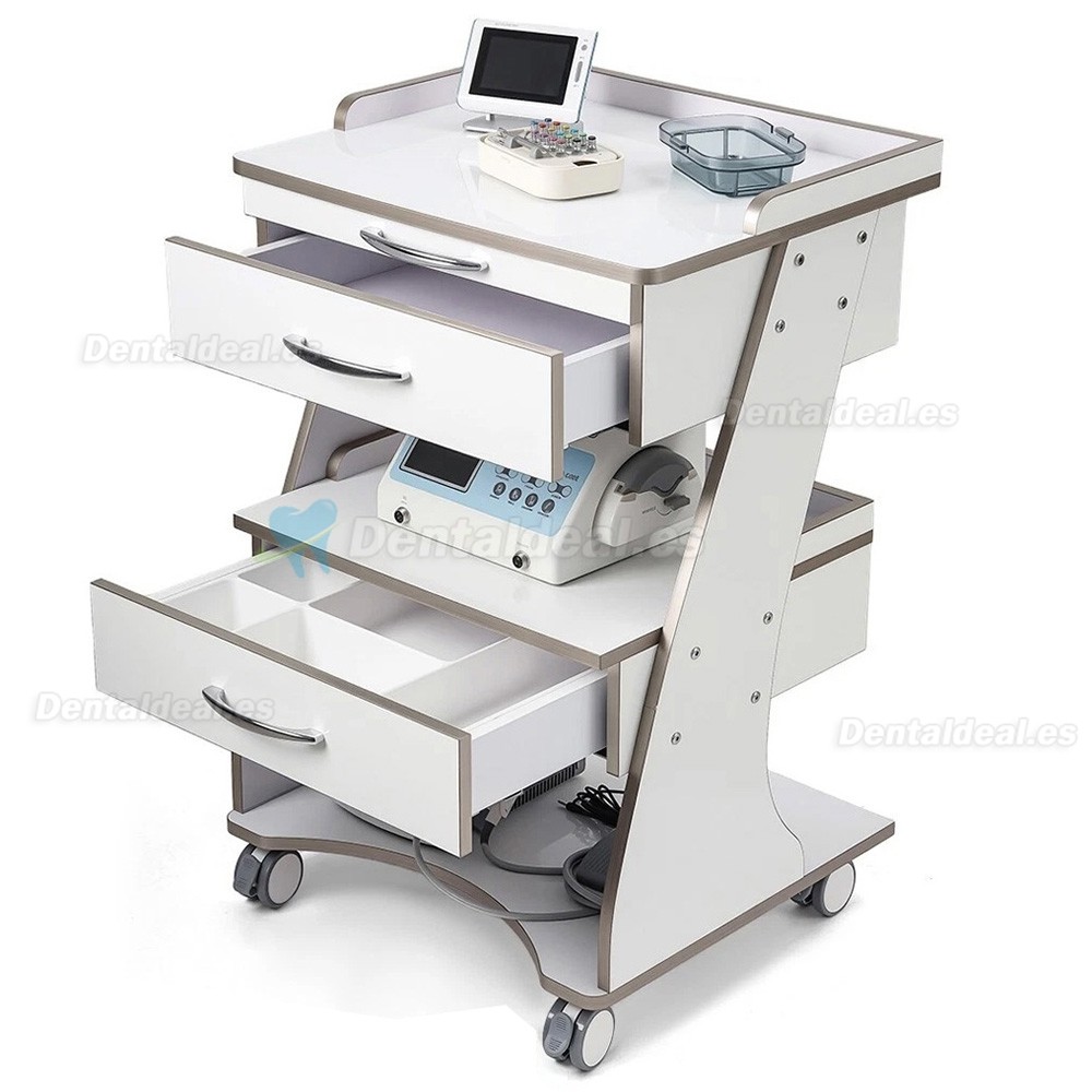 Dentech G06 Carro Dental con Armario de Almacenamiento y Bandeja de Instrumental con Doble Caj&oacute;n